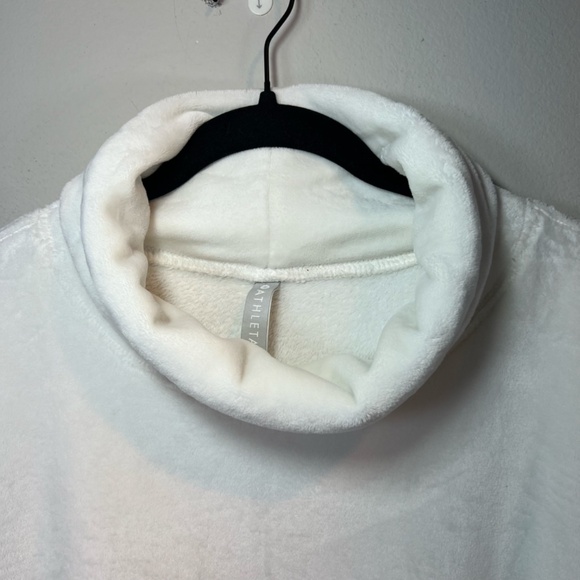 Athleta Womens Double Cozy Karma Funnel Neck Sweatshirt Seasalt Pullover Soft XL - Picture 2 of 12